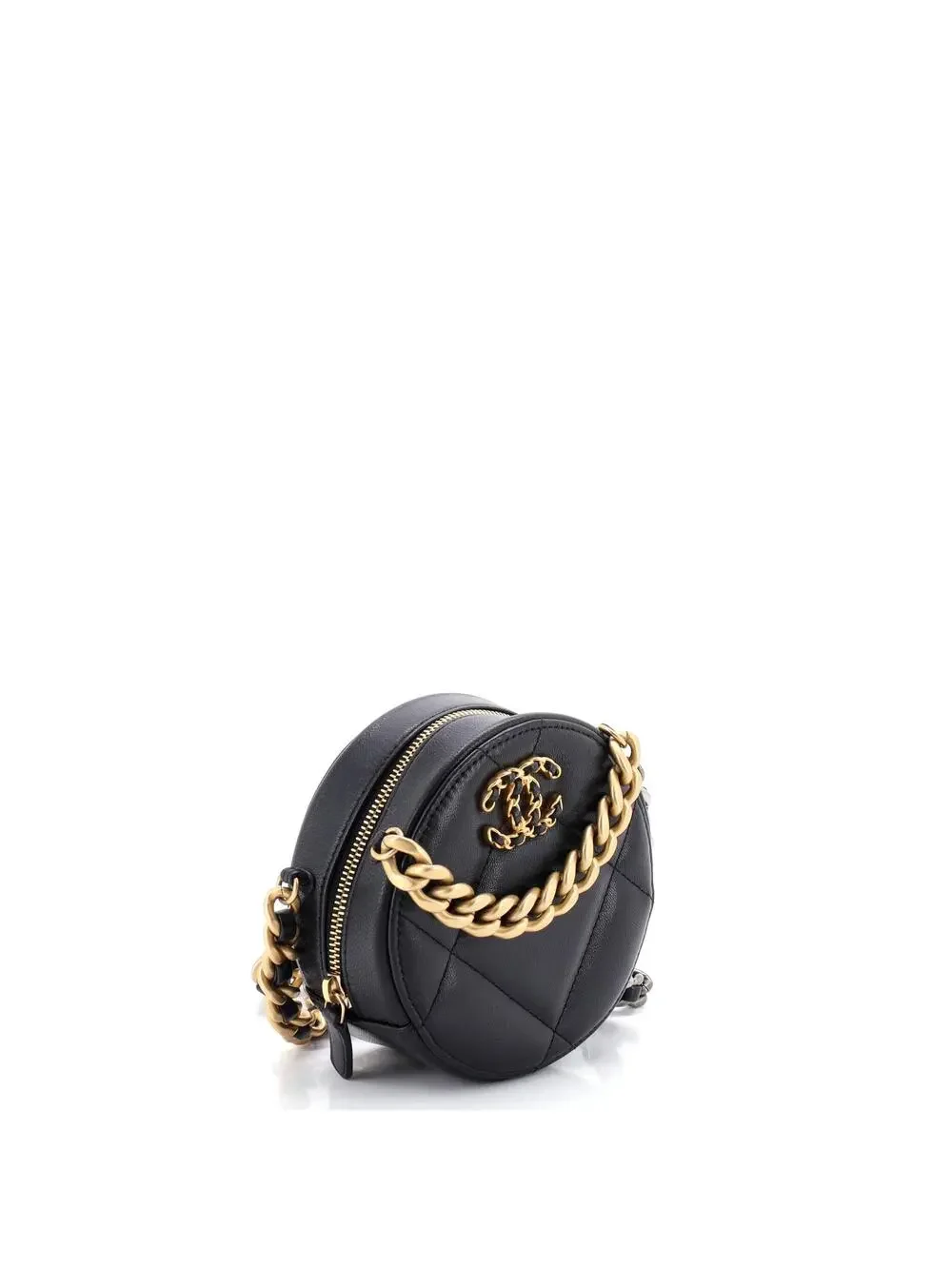 Chanel 19 Round Clutch With Chain #237801C24B